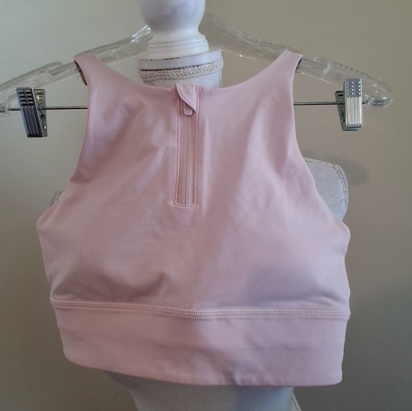 Lululemon Energy High- Neck Longline Bra Zip In Flush Pink Size 8 NWT - Picture 3 of 3